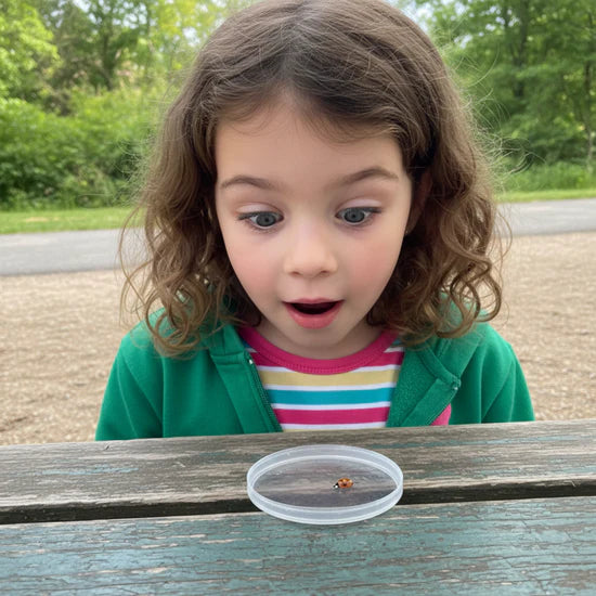 Niña sorprendida con su descubrimiento