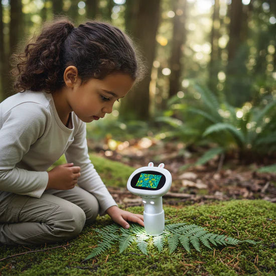 Niño explorando en el bosque